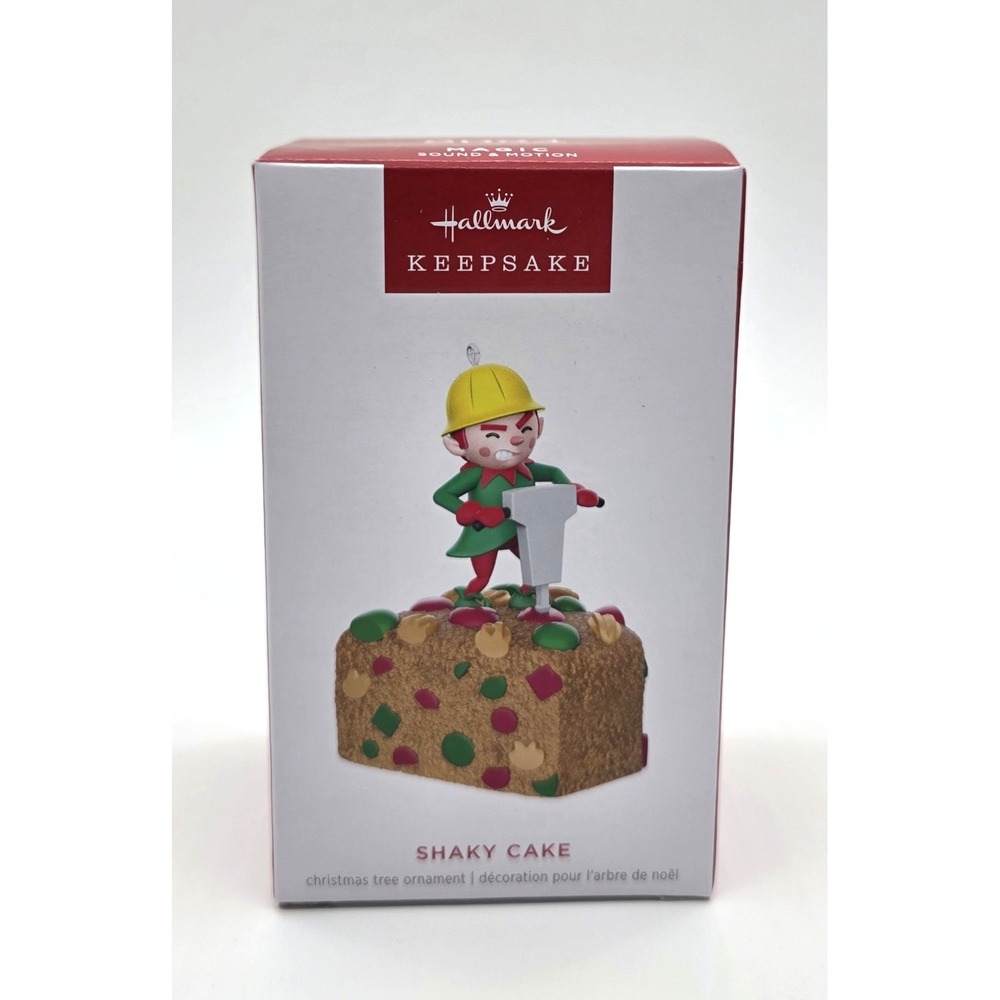 2024 Hallmark Shaky Cake Elf Fruitcake Magic Sound Keepsake Ornament‎ New